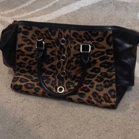 Designer Milly Leopard Print Calf Hair Tote - Picture 2 of 6